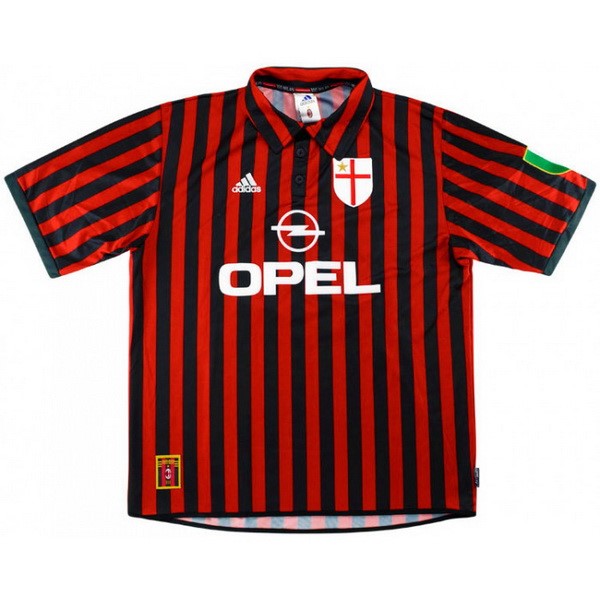 Camiseta AC Milan Replica Primera Ropa Retro 1999 2000 Rojo